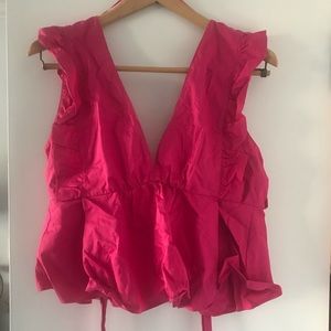 COPY - Zara TRF Hot Pink Ruffle Top